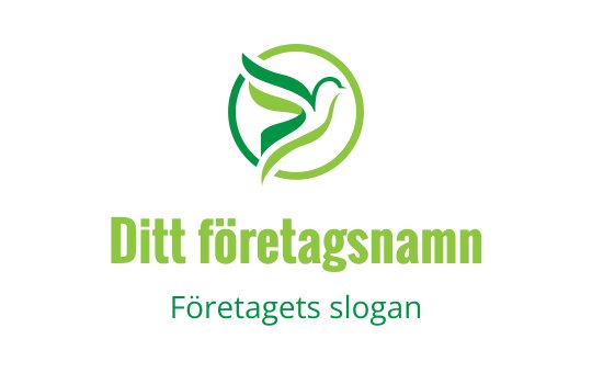Elegant grön fågel logo design med cirkulära bladelement
