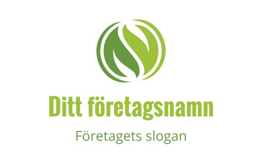 Modern grön logotypdesign med ett cirkulärt bladmotiv