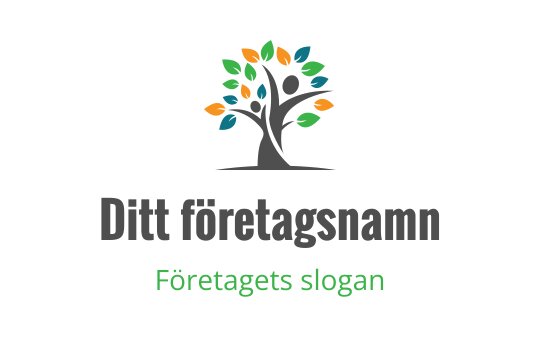 Färgglad trädlogo med livliga löv och en stadig stam