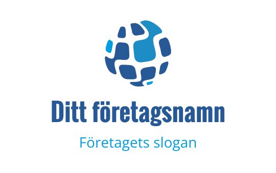 Modern blå globlogo med abstrakta former och ren typografi