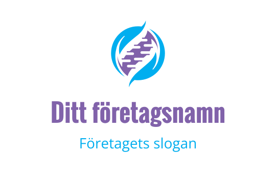 Modern logo design med ett blått och lila abstrakt virvelmönster