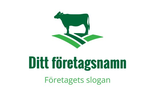 Grön ko logo design med stiliserade fält under