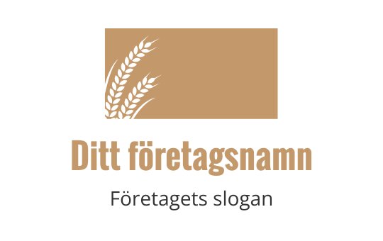 Elegant logotypdesign med vetestrå i varma toner