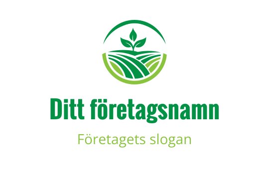 Modern grön logotypdesign med en växt och böljande fält