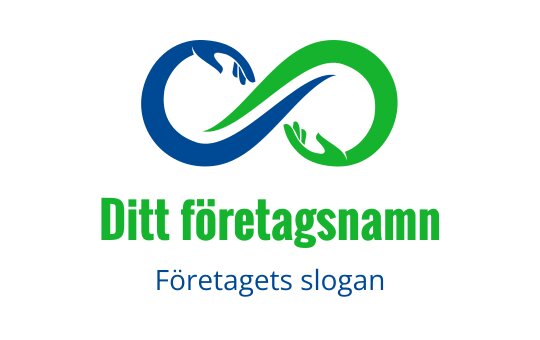 Modern oändlighet logo design med blå och gröna händer