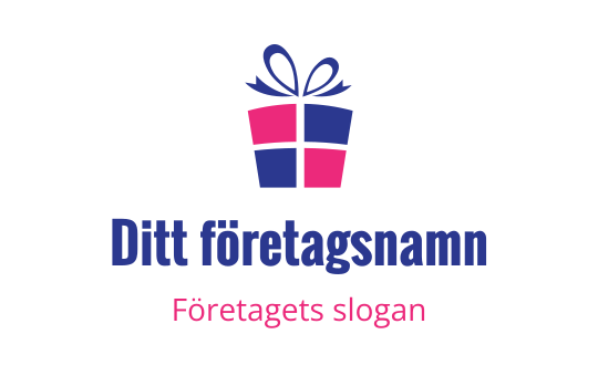 Färgglad presentlåda logo design med en rosett och rundade kanter