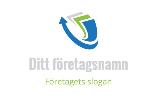 Dynamisk logotypdesign med en uppåtriktad pil i blått och grönt