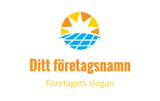Vibrant sol logo design med blå vågor och orange detaljer