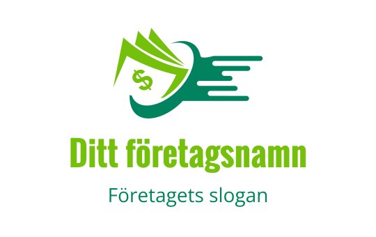 Dynamisk logotypdesign med en stiliserad bok och dollartecken i grönt