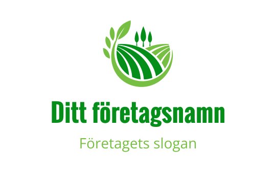 Modern grön logotypdesign med stiliserade fält och blad