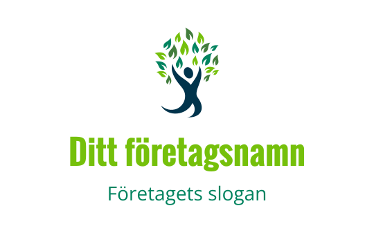 Vibrant logo design med ett träd med gröna löv och en mänsklig figur