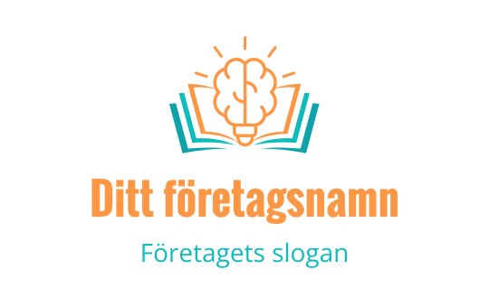 Kreativ logotypdesign med en hjärna ovanför en öppen bok
