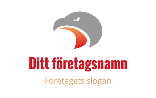 Tydlig örnhuvud logo design i grått, orange och rött
