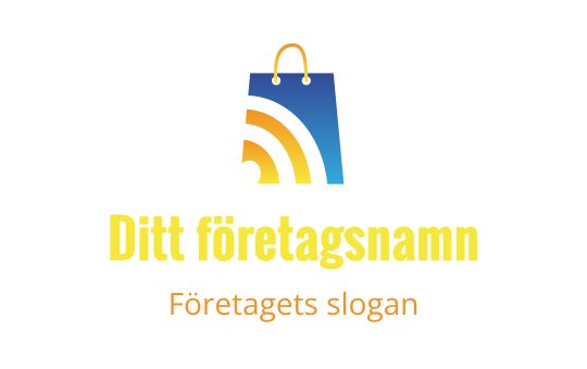 Modern design av shoppingpåse med blå och orange detaljer