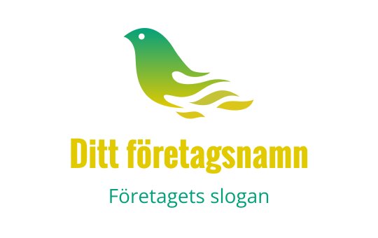 Modern fågel logo design med gradient gröna och gula färger