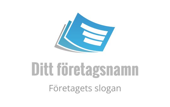 Modern blå och grå logotypdesign med stiliserade sidor