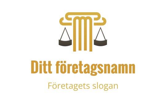 Elegant logotypdesign med en kolonn och balanserade vågar i guld