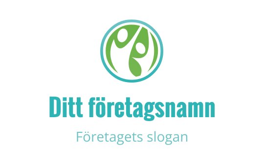 Modernt cirkulärt logotypdesign med gröna blad och abstrakta figurer
