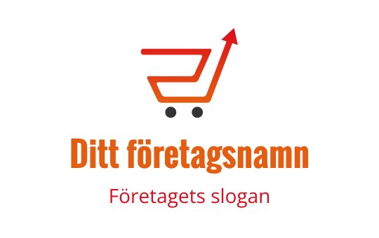 Modern kundvagnslogo med en uppåtriktad pil i orange
