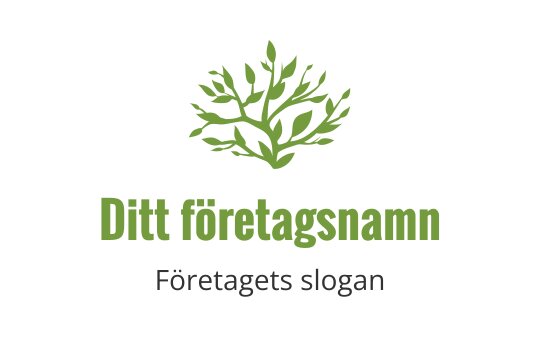 Modern grön trädlogo med intrikata grenar och löv