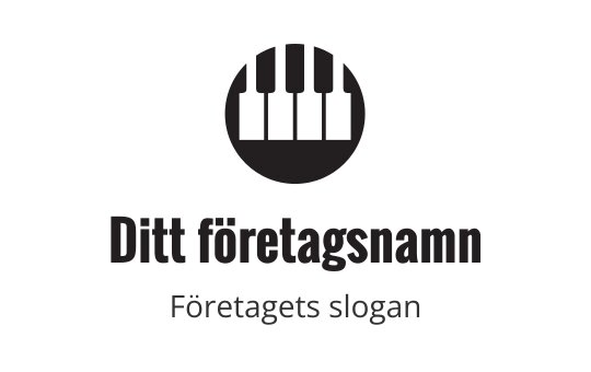 Modern logotypdesign med ett cirkulärt pianotangentbordsmotiv