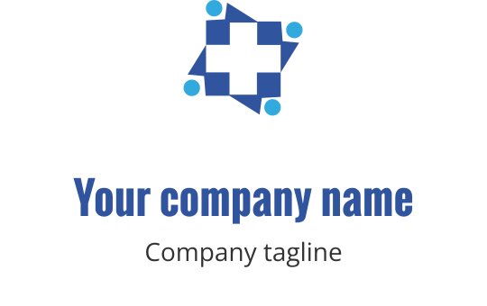 Modern blå och teal logo design med en geometrisk stjärnform