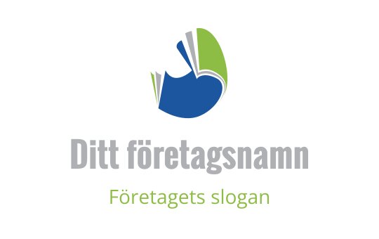 Modern logo design med en blå och grön abstrakt form