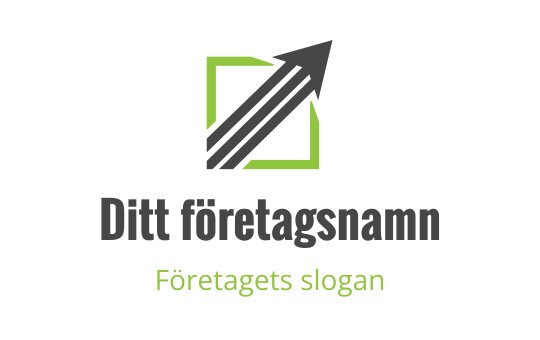 Modern logo design med en uppåtriktad pil i en grön ruta