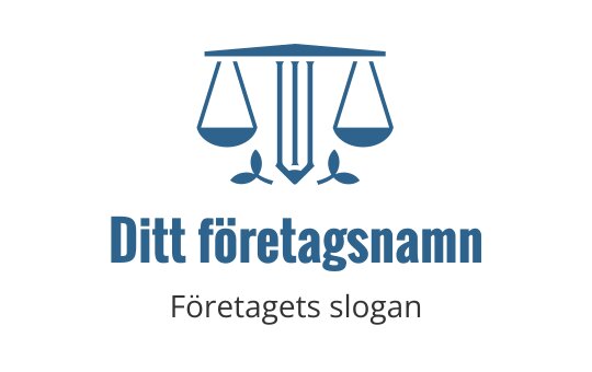 Balansvåg logo design i blått med eleganta detaljer
