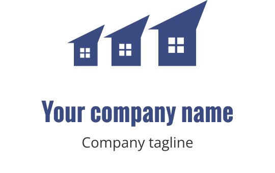 Teal logo med en stiliserad husdesign och taklinje
