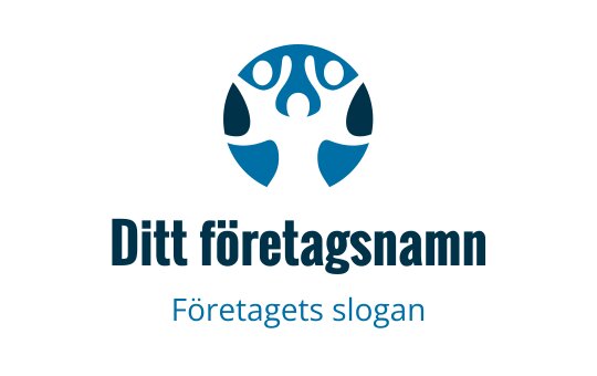 Modern logotypdesign med abstrakta figurer i blå nyanser