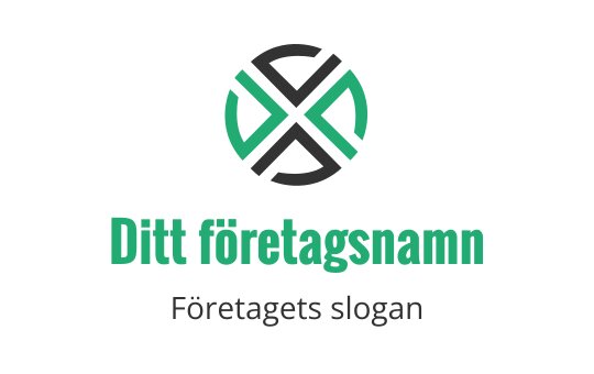 Modernt cirkulärt logotypdesign med gröna och svarta geometriska former