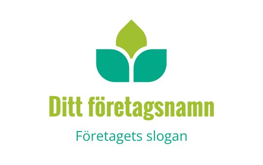 Modern grön bladlogo med rundade former och ren typografi