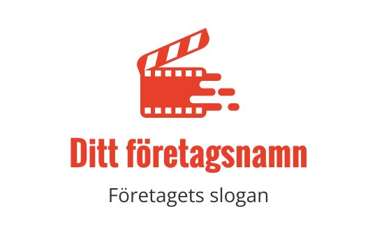 Dynamisk röd filmklappa logotypdesign med rörelselinjer