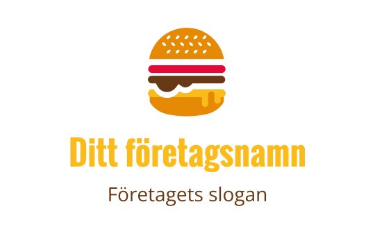 Lekfullt hamburgarlogo med livliga färger och lager av pålägg