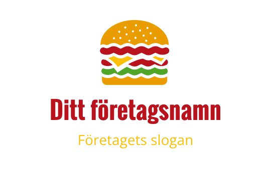Färgglad hamburgarlogo med lager av pålägg och rund bulle