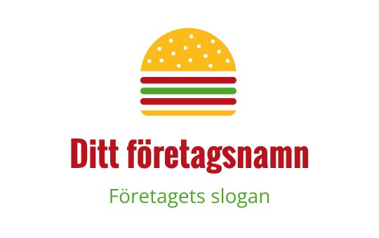 Färgglad hamburgarlogo med lager av ingredienser och lekfulla typsnitt