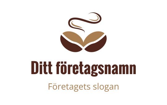 Stilren logotypdesign med kaffebönor, ånga och jordnära färger