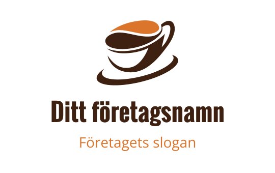 Modern logotypdesign av kaffekopp med varma bruna och orange färger