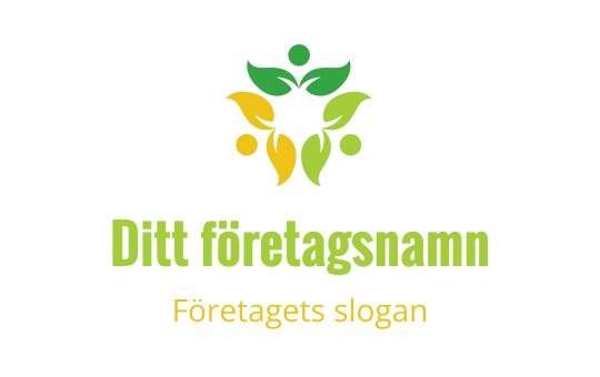 Färgglad logotypdesign med stiliserade blad och mänskliga figurer