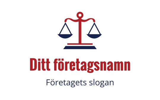 Balansvåg logo design i röd och marinblå färg