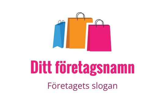 Färgglad logo design med shoppingpåsar i en modern och lekfull stil