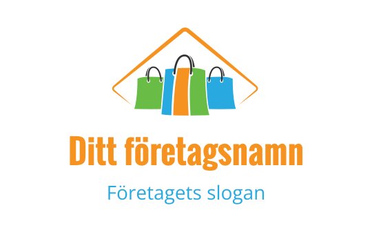 Färgglad logo design med shoppingpåsar och diamantformad kontur