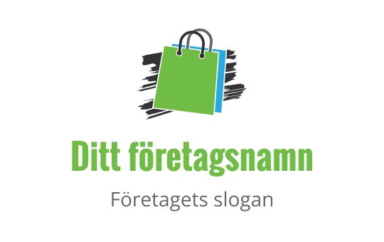 Modern logotypdesign för shoppingväska i gröna och blå färger