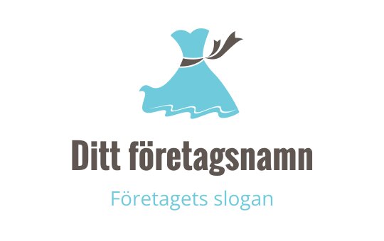 Stilren blå klänning logo design med en flödande silhuett och band