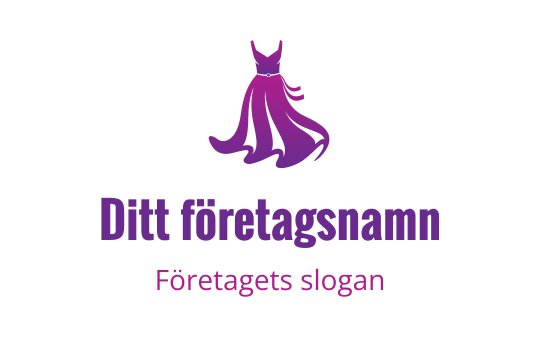 Elegant lila klänning logo design med flödande tygdetaljer
