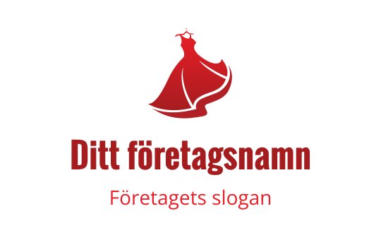 Elegant röd klänning logo design med flödande silhuett