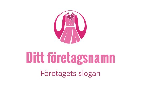 Stilren rosa klänning logo design med en cirkulär kontur