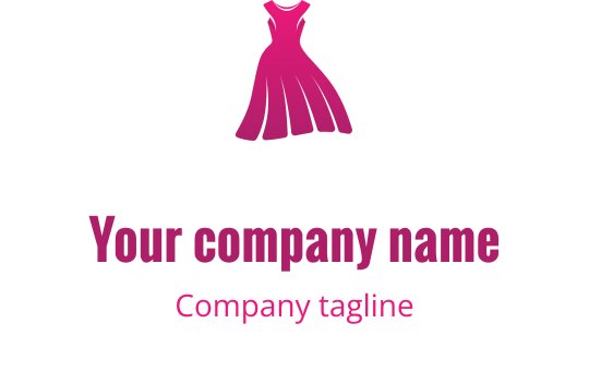 Stilren rosa klänning logo design med eleganta flödande linjer