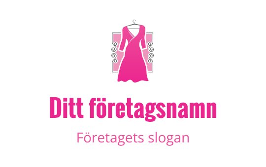 Stilren rosa klänning logo design med elegant galge och blommiga detaljer